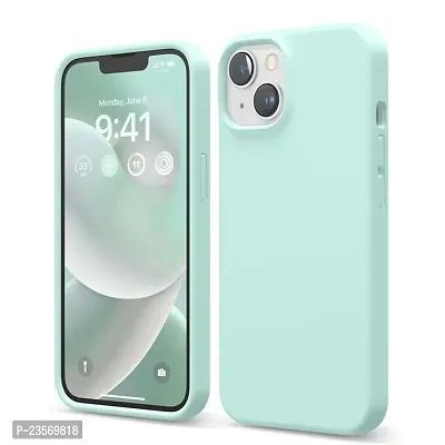 iNFiGO Silicone Back Case for Apple iPhone 13 |Liquid Silicone| Thin, Slim, Soft Rubber Gel Case | Raised Bezels for Extra Protection of Camera  Screen (Aqua).-thumb0