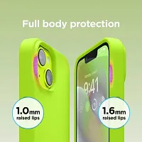 iNFiGO Silicone Back Case for Apple iPhone 13 |Liquid Silicone| Thin, Slim, Soft Rubber Gel Case | Raised Bezels for Extra Protection of Camera  Screen (Lime).-thumb3