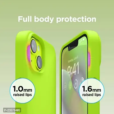 iNFiGO Silicone Back Case for Apple iPhone 13 |Liquid Silicone| Thin, Slim, Soft Rubber Gel Case | Raised Bezels for Extra Protection of Camera  Screen (Lime).-thumb4