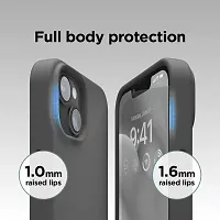 iNFiGO Silicone Back Case for Apple iPhone 14 |Liquid Silicone| Thin, Slim, Soft Rubber Gel Case | Raised Bezels for Extra Protection of Camera  Screen (Dark Grey).-thumb3