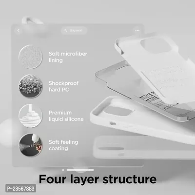 iNFiGO Silicone Back Case for Apple iPhone 15 Plus |Liquid Silicone| Thin, Slim, Soft Rubber Gel Case | Raised Bezels for Extra Protection of Camera  Screen (White).-thumb3