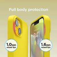 iNFiGO Silicone Back Case for Apple iPhone 13 |Liquid Silicone| Thin, Slim, Soft Rubber Gel Case | Raised Bezels for Extra Protection of Camera  Screen (Yellow).-thumb3