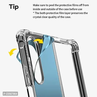 iNFiGO Back Cover for Samsung Galaxy Z Flip 5 5G, Slim Fit Crystal Clear Hard PC  Soft TPU Bumper Cover with Shockproof Heavy Duty Protection (Clear).-thumb5