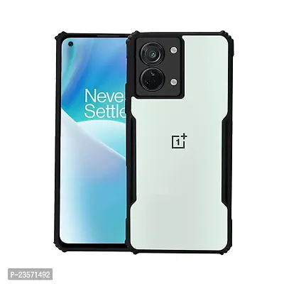 iNFiGO OnePlus Nord 2T 5G Shockproof Bumper Crystal Clear Back Cover | 360 Degree Protection TPU+PC | Camera Protection | Acrylic Transparent Back Cover for OnePlus Nord 2T 5G (Black).