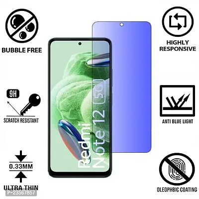iNFiGO Anti Blue Light (Blue Light Resistant to Protect your Eyes) Tempered Glass Screen Protector for Redmi Note 12 5G.-thumb2