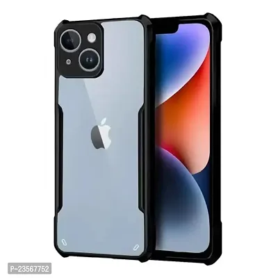 iNFiGO Apple iPhone 14 Plus Shockproof Bumper Crystal Clear Back Cover | 360 Degree Protection TPU+PC | Camera Protection | Acrylic Transparent Back Cover for Apple iPhone 14 Plus (Black).-thumb0