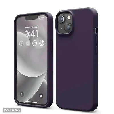 iNFiGO Silicone Back Case for Apple iPhone 14 |Liquid Silicone| Thin, Slim, Soft Rubber Gel Case | Raised Bezels for Extra Protection of Camera  Screen (Deep Purple).-thumb0