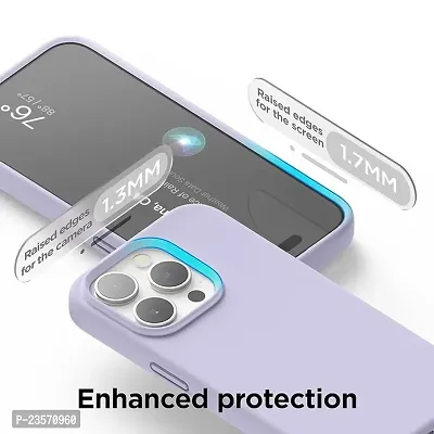 iNFiGO Silicone Back Case for Apple iPhone 15 Pro Max |Liquid Silicone| Thin, Slim, Soft Rubber Gel Case | Raised Bezels for Extra Protection of Camera  Screen (Lavender).-thumb3