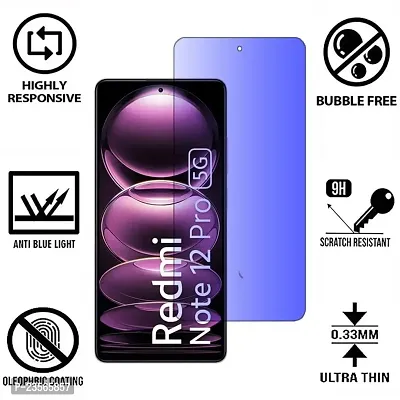 iNFiGO Anti Blue Light (Blue Light Resistant to Protect your Eyes) Tempered Glass Screen Protector for Redmi Note 12 Pro 5G.-thumb2