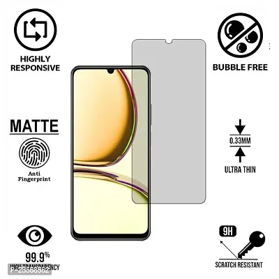 iNFiGO Frosted Matte Finish (Anti-Scratch) Tempered Glass Screen Protector for Realme C53.-thumb2