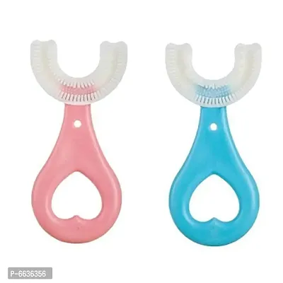 Baby Soft Silicone U shaped Tooth brush Teeth Rubber Massager Brush with Box-Useful healthy for Kids,Baby-pack of 2