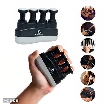 Healthtrek Adjustable Finger Gripper for Musician (Pack of 1, Black)