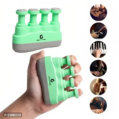 Healthtrek Adjustable Finger Gripper Strength Trainer (Pack of 1, Green)