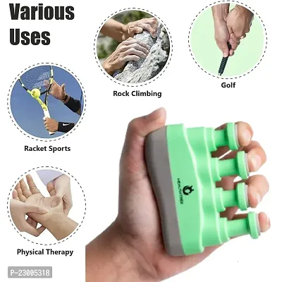 Healthtrek Adjustable Finger Gripper Strength Trainer (Pack of 1, Green)-thumb4