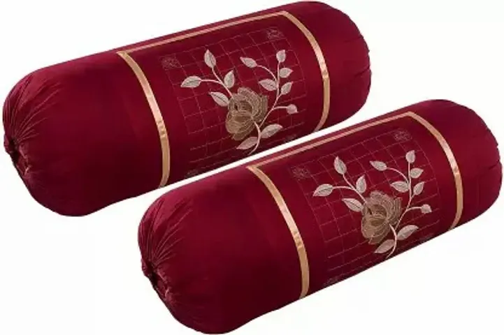 Set of 2 Embroidered Bolster Cover