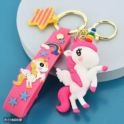 Unicorn Keychain Shape Keychains Decor Hot Pink Accessories for