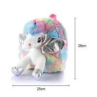 DECORADDA Unicorn Soft Plush Mini Backpack Bag for Kids | Girls Bag | Kindergarten Picnic Party Cute Fur Bag - Pink Ear-thumb1