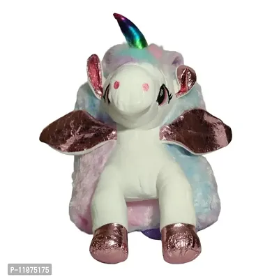 DECORADDA Unicorn Soft Plush Mini Backpack Bag for Kids | Girls Bag | Kindergarten Picnic Party Cute Fur Bag - Pink Ear-thumb0
