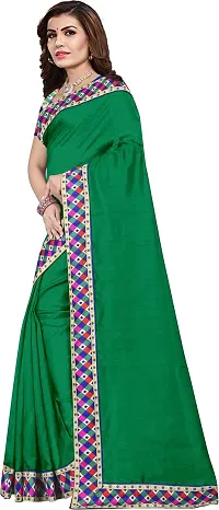 Stylish Silk Blend Green Bhagalpuri Saree with Blouse piece For Women Pack Of 1-thumb2