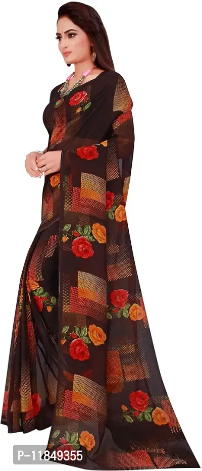 Trendy Georgette Saree with Blouse piece For Women-thumb3