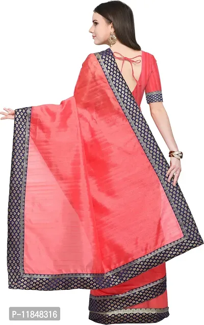 Trendy Silk Blend Saree with Blouse piece For Women-thumb4