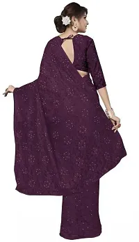 Stylish Net Purple Bollywood Saree with Blouse piece For Women Pack Of 1-thumb1