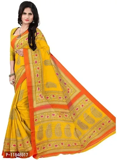 Trendy Silk Blend Saree with Blouse piece For Women-thumb0