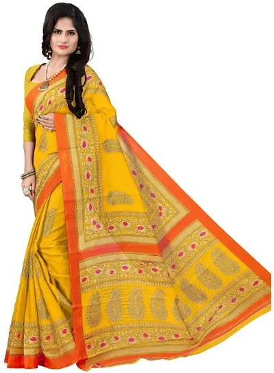 Elegant Polycotton Saree without Blouse piece For Women