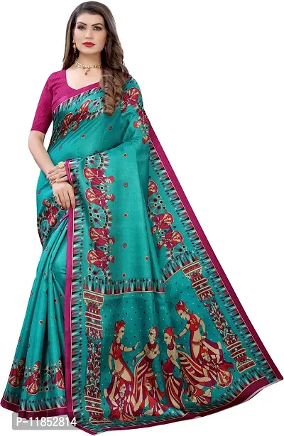 New Launched Art Silk Saree with Blouse piece For Women-thumb0