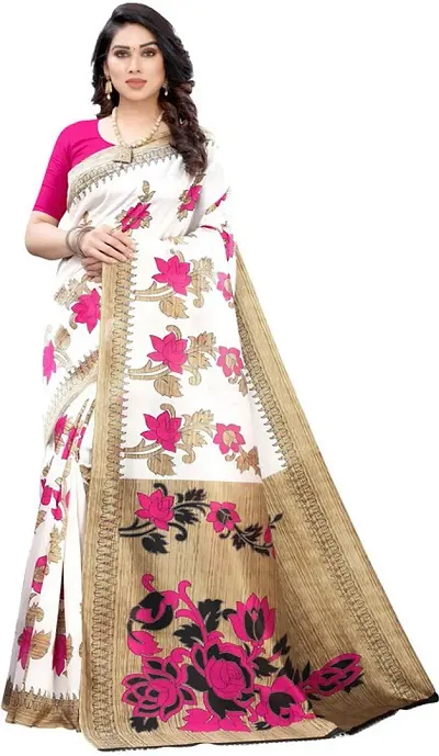 Elegant Art Silk Saree with Blouse piece For Women