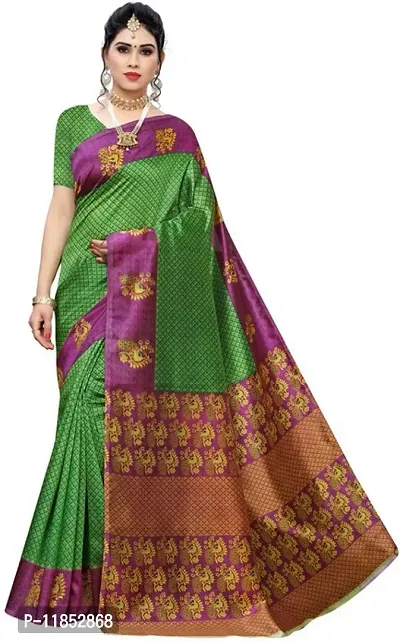 New Launched Art Silk Saree with Blouse piece For Women-thumb0