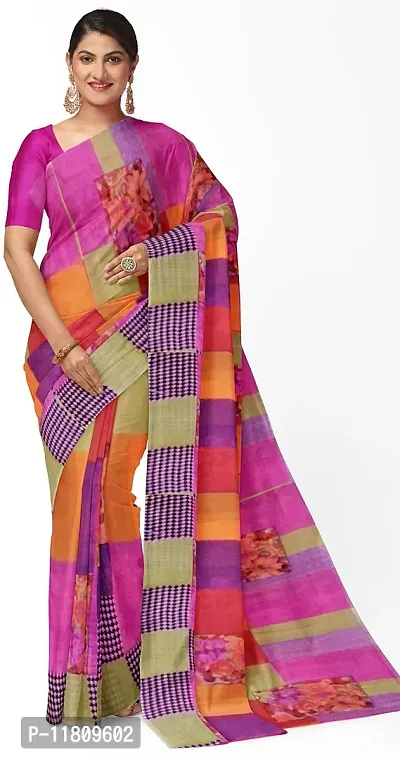 Stylish Georgette Multicoloured Bandhani Saree with Blouse piece For Women Pack Of 1