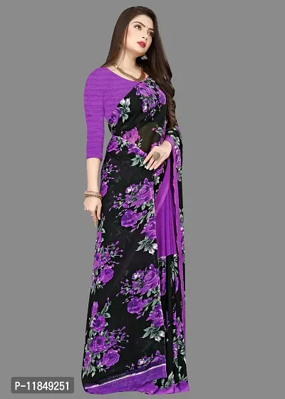 Trendy Georgette Saree with Blouse piece For Women-thumb4