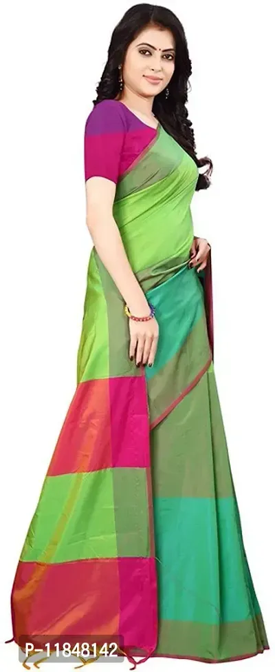 Attractive Silk Blend Saree with Blouse piece For Women-thumb4