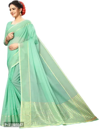 Stylish Cotton Silk Light Green Bollywood Saree with Blouse piece For Women Pack Of 1-thumb0