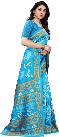 New Launched Art Silk Saree with Blouse piece For Women-thumb2