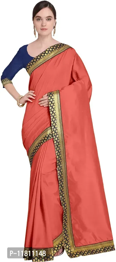 Stylish Art Silk Pink Bollywood Saree with Blouse piece For Women Pack Of 1