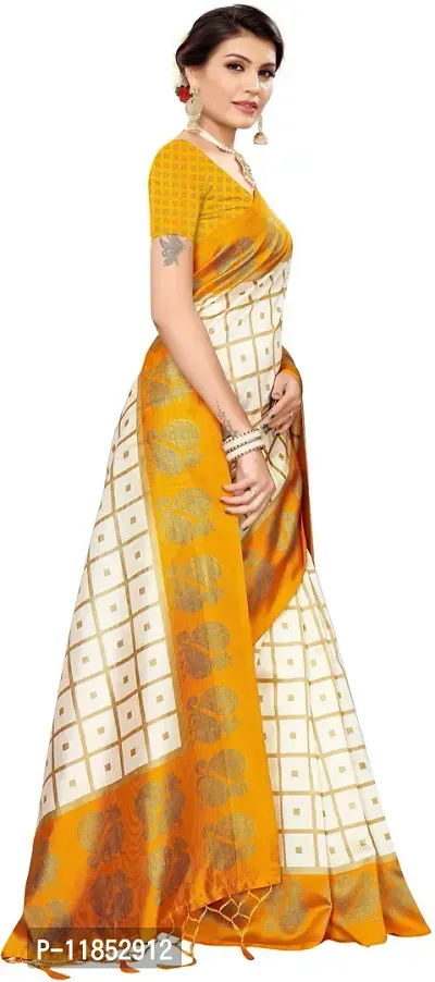 New Launched Art Silk Saree with Blouse piece For Women-thumb3