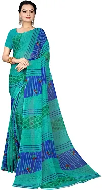 Trendy Georgette Saree with Blouse piece For Women-thumb1