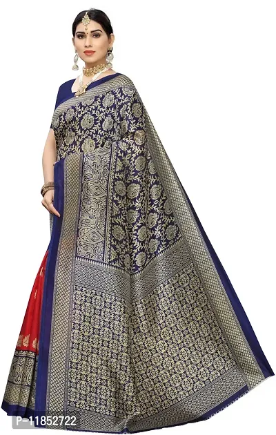 New Launched Art Silk Saree with Blouse piece For Women-thumb2