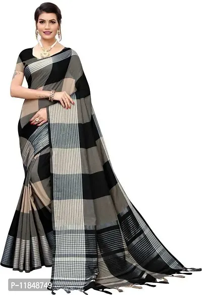 Trendy Silk Blend Saree with Blouse piece For Women-thumb0