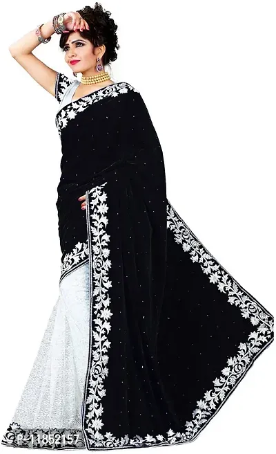 New Launched Net Saree with Blouse piece For Women-thumb0