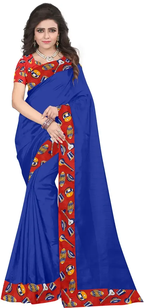 Stylish Silk Blend Daily Wear Saree with Blouse piece For Women Pack Of 1