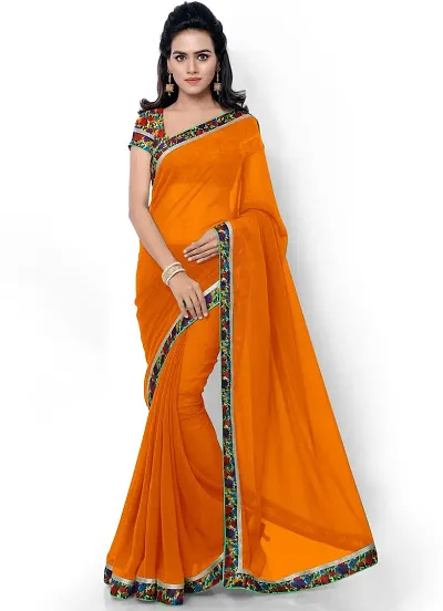 Stylish Fancy Georgette Saree With Blouse Piece For Women