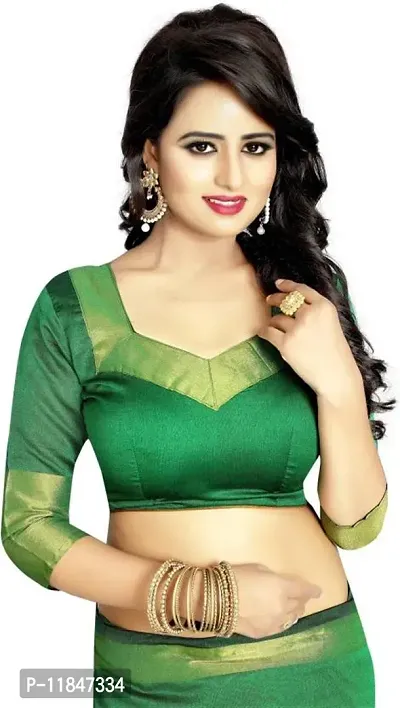 Attractive Cotton Silk Saree with Blouse piece For Women-thumb4