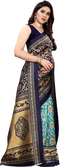 New Launched Art Silk Saree with Blouse piece For Women-thumb2