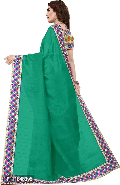 Trendy Silk Blend Saree with Blouse piece For Women-thumb2