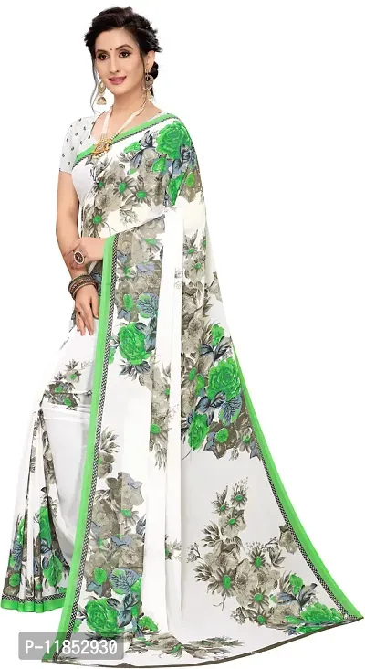 New Launched Georgette Saree with Blouse piece For Women-thumb2