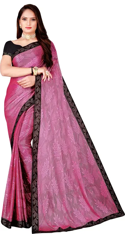 Stylish Lycra Bollywood Saree with Blouse piece For Women Pack Of 1