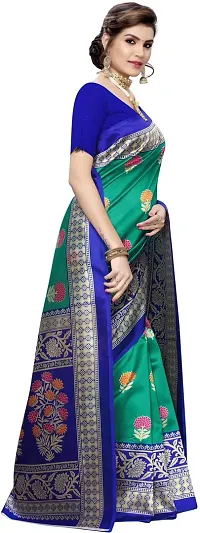 Stylish Silk Blend Saree with Blouse piece For Women-thumb2